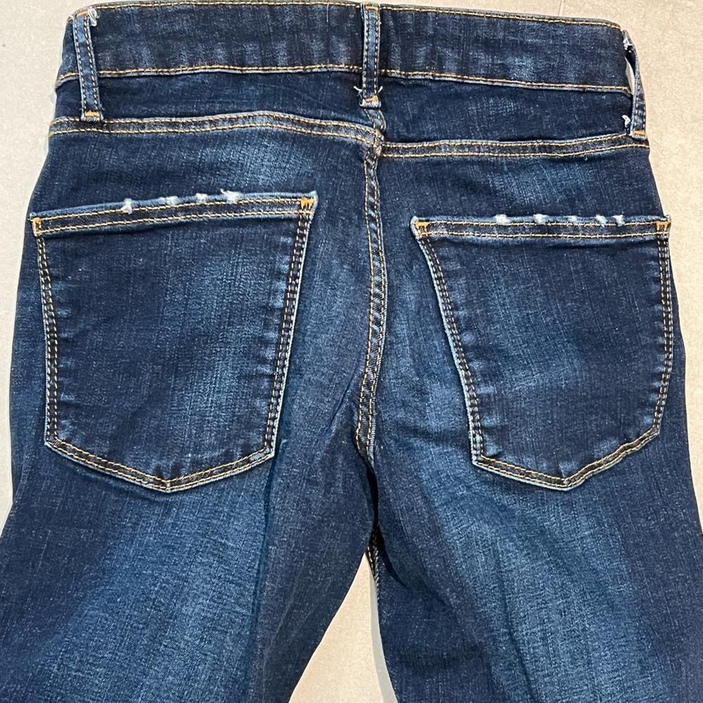 Zara women size USA 02 dark blue skinny high waist denim jeans Y2K tight